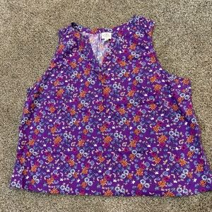 St. John's Bay Purple Floral Blouse